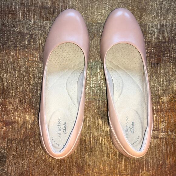 Clarks Alayna Ray Pump Womens 8.5 Heel Shoe Praline Beige Light Pink Classic - Picture 8 of 10